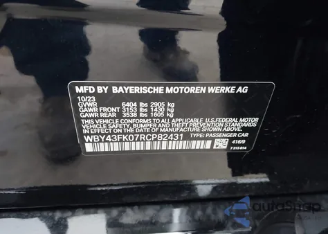 2024 BMW I5 M60 z USA, uszkodzony, nr VIN WBY43FK07RCP82431